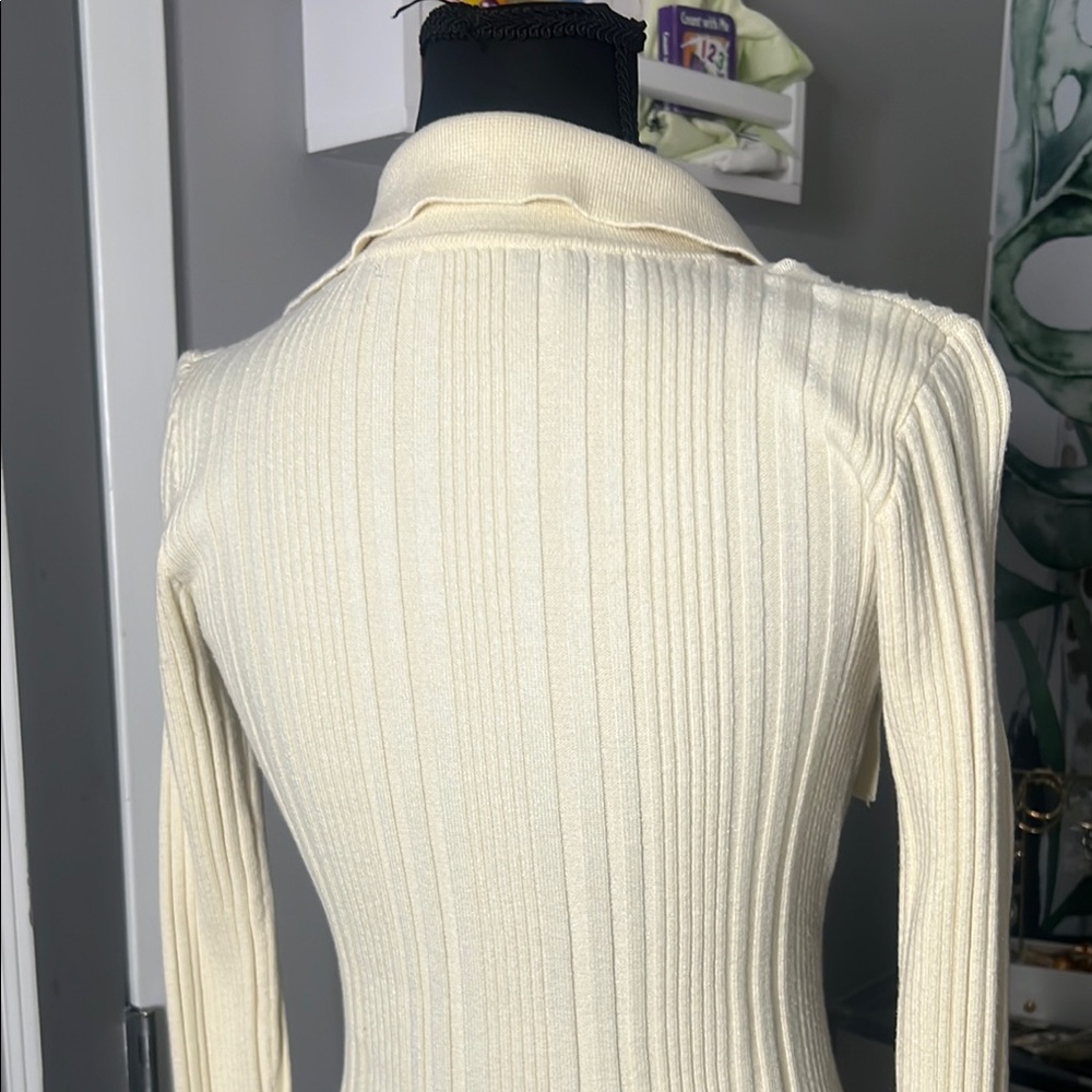 Private Label Cream Ribbed Knit Dress - Picture 10 of 11